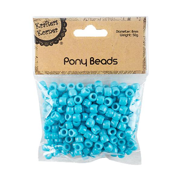 Pony Beads 50gm Blue KK
